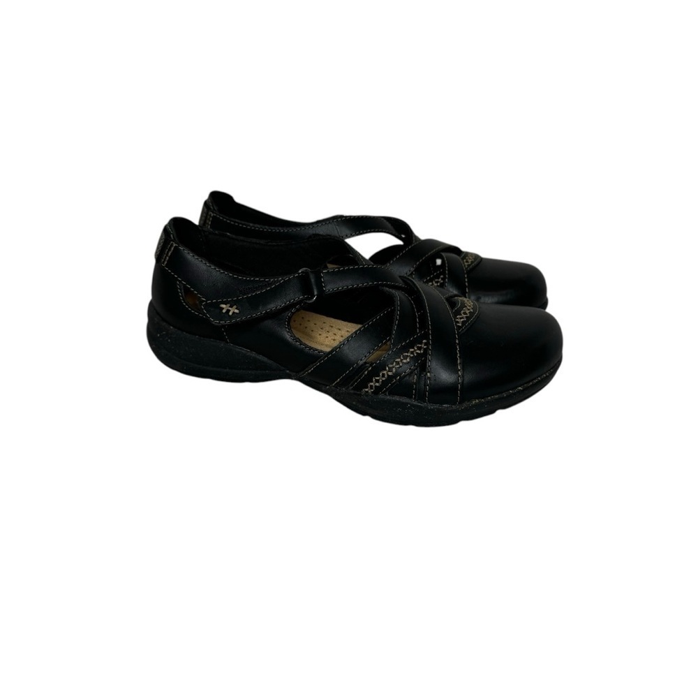 Clarks Roseville Step Mary Jane Flat Black Leather 7